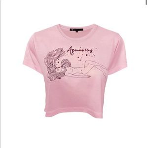 Aquarius baby crop tee